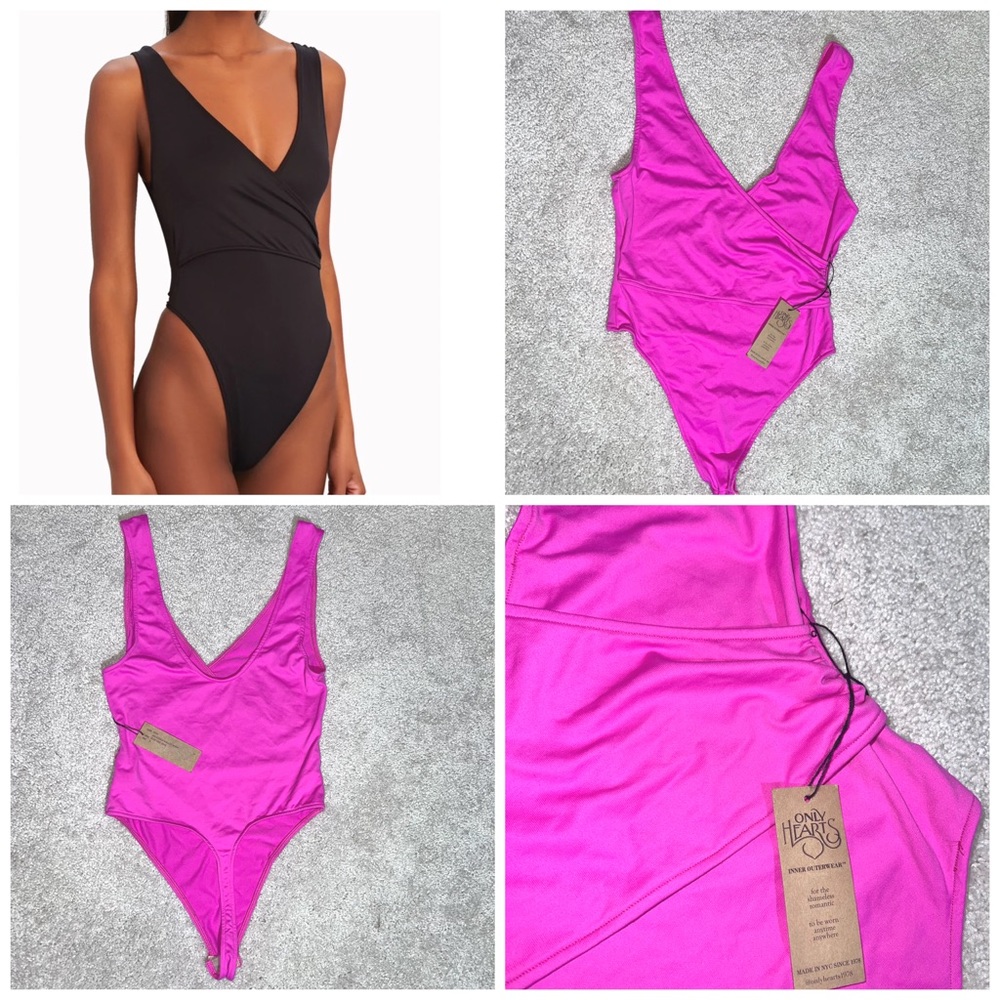 •SOLD• NWT Only Hearts Delicious Electric Pink Ballet Bodysuit Top Women's Size